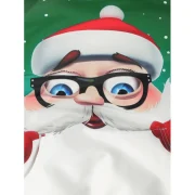 3D Cartoon Santa Claus Print Pullover Hoodie - Seaweed Green Fansmadedirect