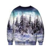 3D Christmas Cat Print Crew Neck Sweatshirt - Fansmadedirect