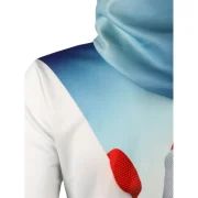 3D Christmas Snowman Printed Contract Color Hoodie - Blue Gray Fansmadedirect