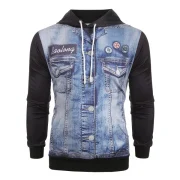 3D Denim Vest Printed Long Sleeve Casual Hoodie - Black Fansmadedirect