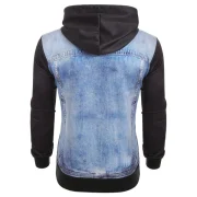 3D Denim Vest Printed Long Sleeve Casual Hoodie - Black Fansmadedirect