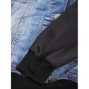 3D Denim Vest Printed Long Sleeve Casual Hoodie - Black Fansmadedirect