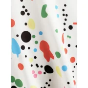 3D Ink Print Asymmetric Dress - White Fansmadedirect