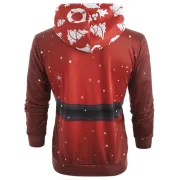 3D Santa Claus Costume Print Christmas Hoodie - Chestnut Red Fansmadedirect