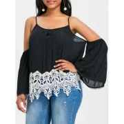 ace Brim Open Shoulder Blouse - Black Fansmadedirect