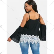 ace Brim Open Shoulder Blouse - Black Fansmadedirect