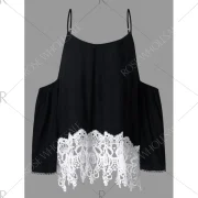 ace Brim Open Shoulder Blouse - Black Fansmadedirect
