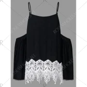ace Brim Open Shoulder Blouse - Black Fansmadedirect