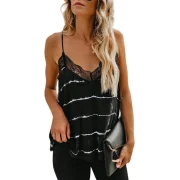 ace Panel Trim Spaghetti Strap Top - Black Fansmadedirect