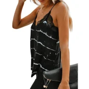ace Panel Trim Spaghetti Strap Top - Black Fansmadedirect