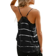 ace Panel Trim Spaghetti Strap Top - Black Fansmadedirect