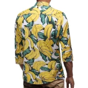 Allover Banana Print Button hirt - Fansmadedirect