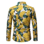Allover Banana Print Button hirt - Fansmadedirect