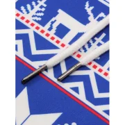 Allover nowflake Print Big Pocket Hoodie - Ocean Blue Fansmadedirect