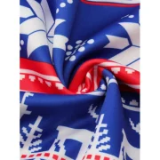 Allover nowflake Print Big Pocket Hoodie - Ocean Blue Fansmadedirect