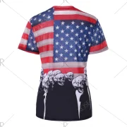 American Flag and Skull Printed T-shirt - Black Fansmadedirect