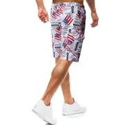 American Flag etters Print Beach Shorts - White Fansmadedirect