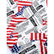 American Flag etters Print Beach Shorts - White Fansmadedirect