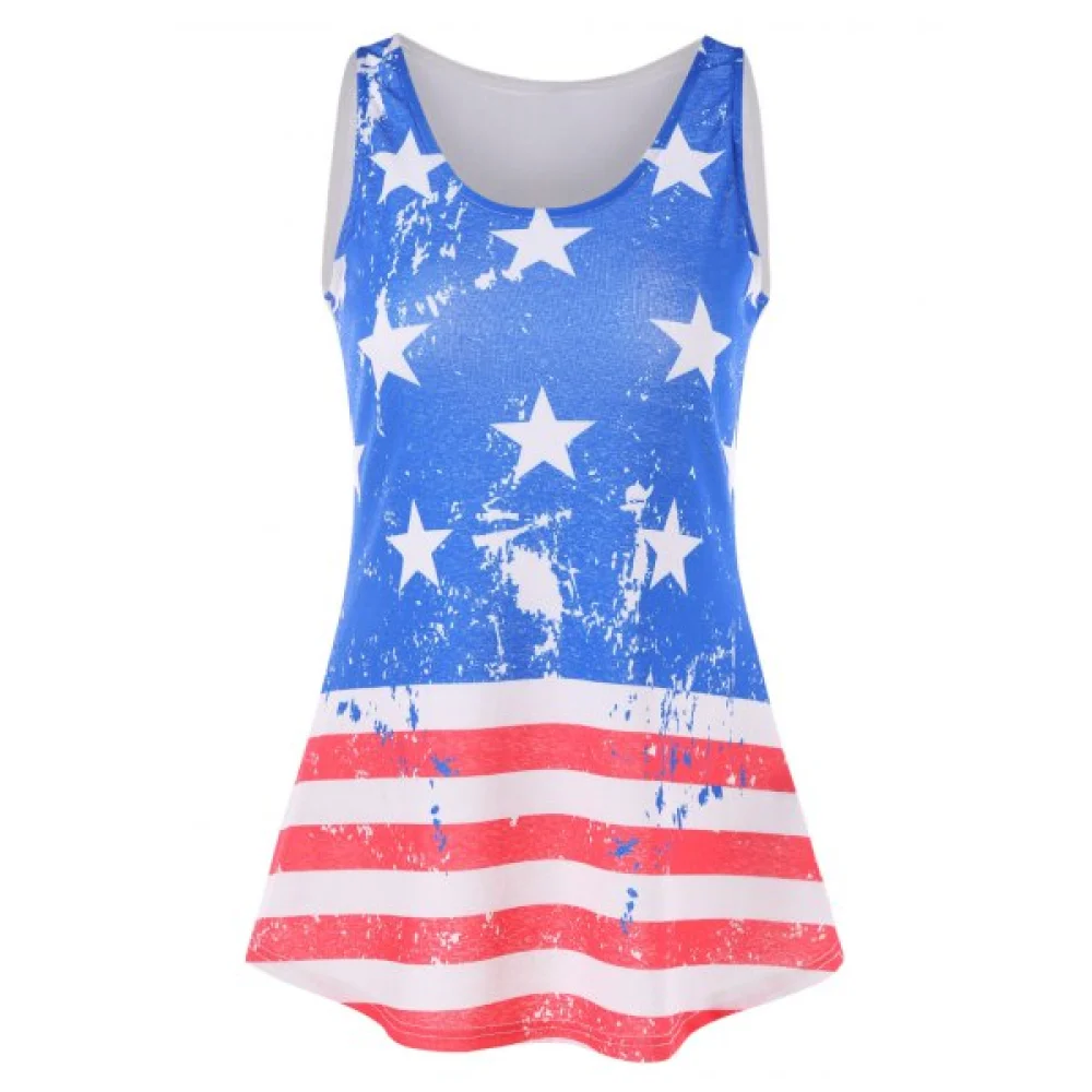 American Flag Tank Top - Blue Fansmadedirect