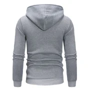 Angel Wings Print Zipper Drawstring Hoodie - Light Gray Fansmadedirect