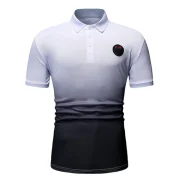 Applique Ombre Print Casual Tee - White Fansmadedirect