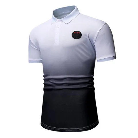 Applique Ombre Print Casual Tee - White Fansmadedirect