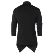 Asymmetric Button Up Solid Shirt - Black Fansmadedirect