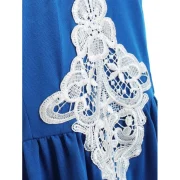 Asymmetric Color Block Cami Dress - Royal Blue Fansmadedirect