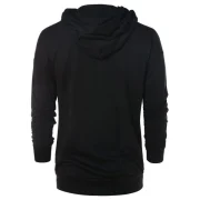 Asymmetric Half Zip Solid Hoodie - Black Fansmadedirect