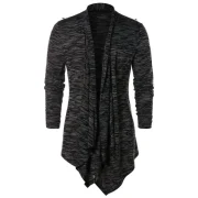 Asymmetric Open Front Space Dye Coat - Dark Gray Fansmadedirect