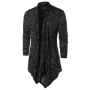Asymmetric Open Front Space Dye Coat - Dark Gray Fansmadedirect