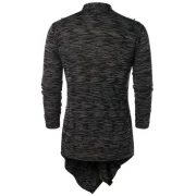 Asymmetric Open Front Space Dye Coat - Dark Gray Fansmadedirect