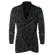 Asymmetric Open Front Space Dye Coat - Dark Gray Fansmadedirect