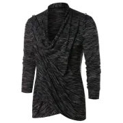 Asymmetric Open Front Space Dye Coat - Dark Gray Fansmadedirect