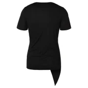 Asymmetric Round Neck Short Sleeve Top - Gray Fansmadedirect