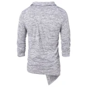 Asymmetric Space Dye Button Up Cardigan - Gray Fansmadedirect