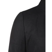 Asymmetric Stand Collar Button Up Coat - Black Fansmadedirect