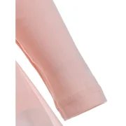 Asymmetrical Chiffon Panel T-shirt - Pink Fansmadedirect