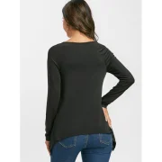 Asymmetrical Printed Halloween T-shirt - Black Fansmadedirect