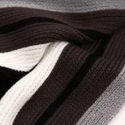 Autumn And Winter Striped Wool Men Scarf Thickening Warm Tide Boys Collar - Black Fansmadedirect