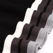 Autumn And Winter Striped Wool Men Scarf Thickening Warm Tide Boys Collar - Black Fansmadedirect