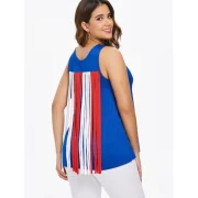 Back Tassel Insert Tank Top - Blue Fansmadedirect