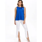Back Tassel Insert Tank Top - Blue Fansmadedirect