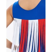 Back Tassel Insert Tank Top - Blue Fansmadedirect