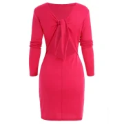 Back Tie Cut Out ini Dress - Rose Red Fansmadedirect