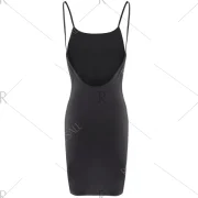 Backless paghetti traps Bodycon Dress - Black Fansmadedirect
