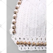 Beading Halter Crochet Bikini et - White Fansmadedirect