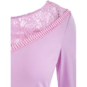 Bell Sleeve ace Insert ace Up T-shirt - Mauve Fansmadedirect