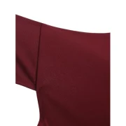 Boat Neck Lace Panel Vintage Dress - Red Wine Fansmadedirect