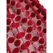 Boat Neck Lace Panel Vintage Dress - Red Wine Fansmadedirect